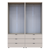 Комплект шаф для одягу Doros Гелар (2 шт.) 155х49,5х203,4 см Кашемір (DRS-011238), фото 5