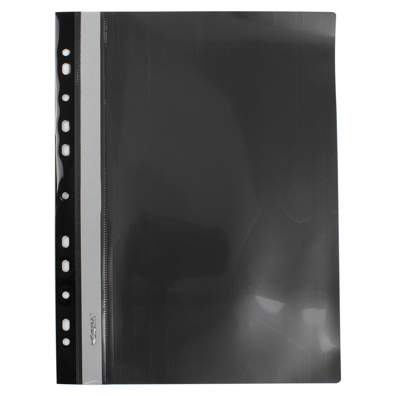 Швидкозшивач пл. А4 європерф. "Norma" /5262-01/09/ Чорний, глянц (10/240), фото 1