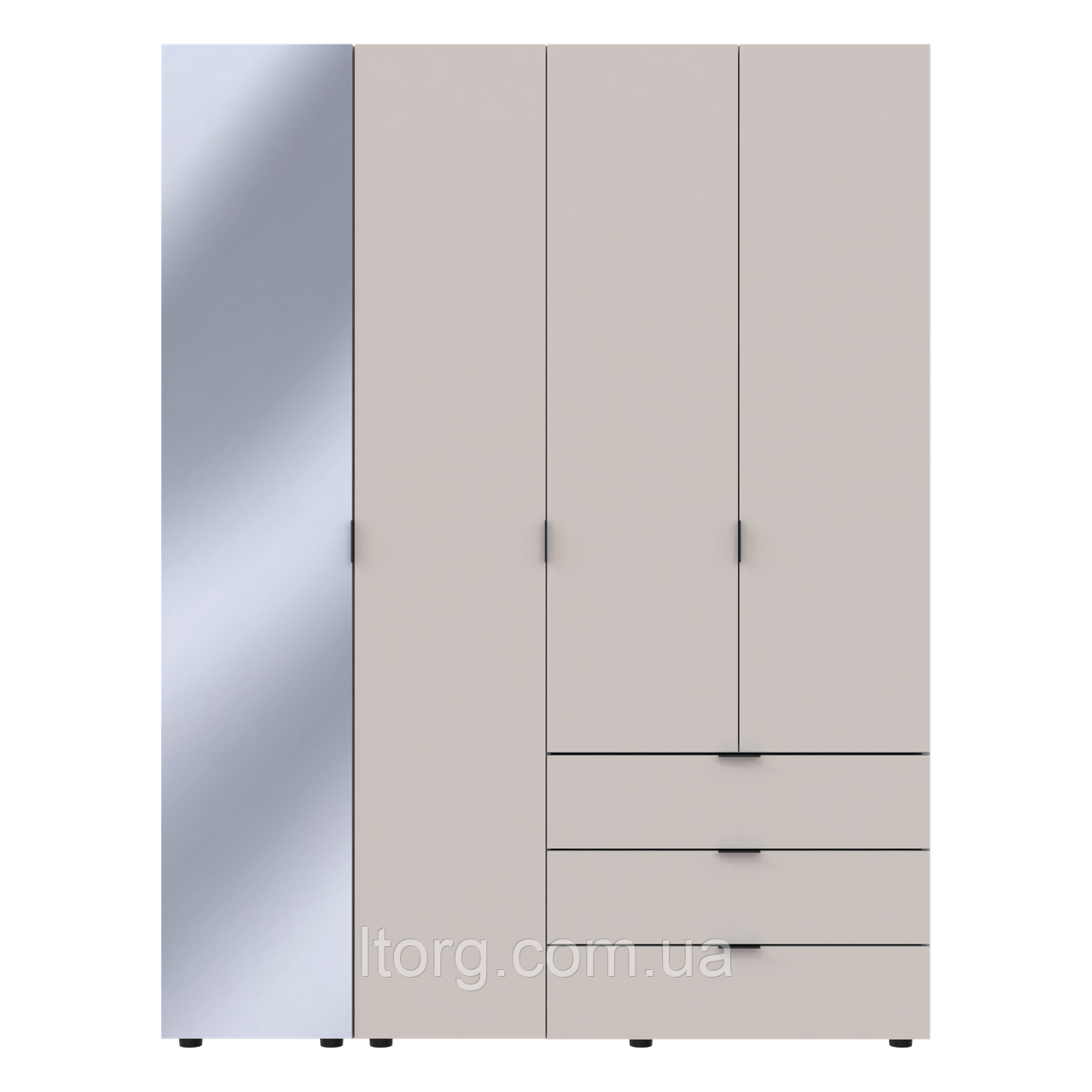 Комплект шаф для одягу Doros Гелар (2 шт.) 155х49,5х203,4 см Дзеркало/Кашемір (DRS-011259), фото 1