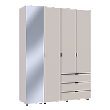 Комплект шаф для одягу Doros Гелар (2 шт.) 155х49,5х203,4 см Дзеркало/Кашемір (DRS-011259), фото 2