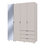 Комплект шаф для одягу Doros Гелар (2 шт.) 155х49,5х203,4 см Дзеркало/Кашемір (DRS-011259), фото 3