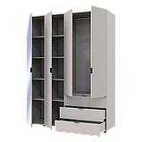 Комплект шаф для одягу Doros Гелар (2 шт.) 155х49,5х203,4 см Дзеркало/Кашемір (DRS-011259), фото 5