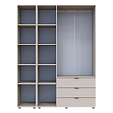 Комплект шаф для одягу Doros Гелар (2 шт.) 155х49,5х203,4 см Дзеркало/Кашемір (DRS-011259), фото 6