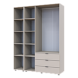 Комплект шаф для одягу Doros Гелар (2 шт.) 155х49,5х203,4 см Дзеркало/Кашемір (DRS-011259), фото 7