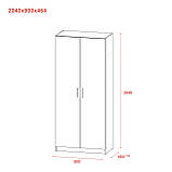 Шафа для одягу Doros Промо Сірий 2 ДСП 90х48х204 DRS-011625 (80737764), фото 7