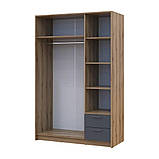 Шафа для одягу Doros Ронді з дзеркалом Дуб Артизан/Графіт 3ДСП 121х52х195 DRS-011670 (80737816), фото 3