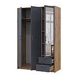 Шафа для одягу Doros Ронді з дзеркалом Дуб Артизан/Графіт 3ДСП 121х52х195 DRS-011670 (80737816), фото 2