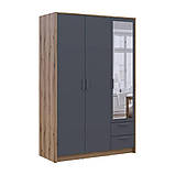 Шафа для одягу Doros Ронді з дзеркалом Дуб Артизан/Графіт 3ДСП 121х52х195 DRS-011670 (80737816), фото 6