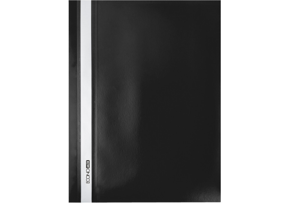 Швидкозшивач пл. Б/ПЕРФ. "Еconomix" /E31509-01/  А4 чорний, фактура помаранч,120/160 мкм (10/300), фото 1