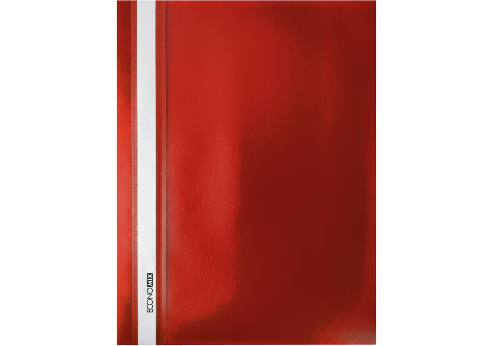 Швидкозшивач пл. Б/ПЕРФ. "Еconomix" /E31509-03/ А4 червоний, фактура помаранч,120/160 мкм (10/300), фото 1