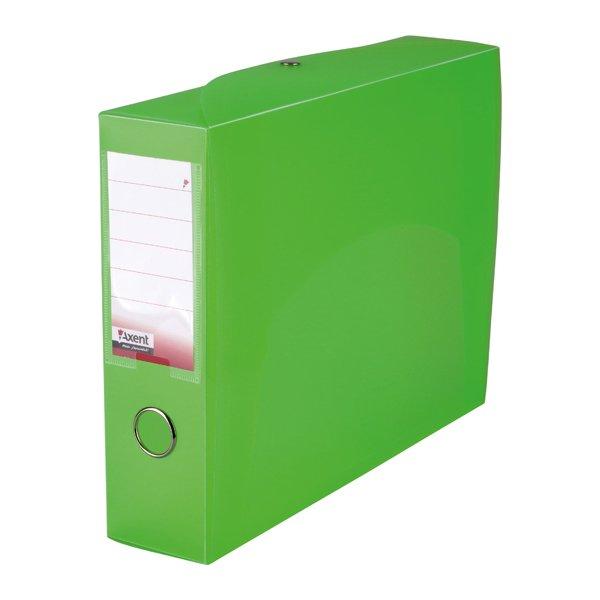Папка-коробка А4 Axent /1755-25-A/ на кноп, прозор, ЗЕЛЕН., 55мм, розібр. (1/48/96), фото 1