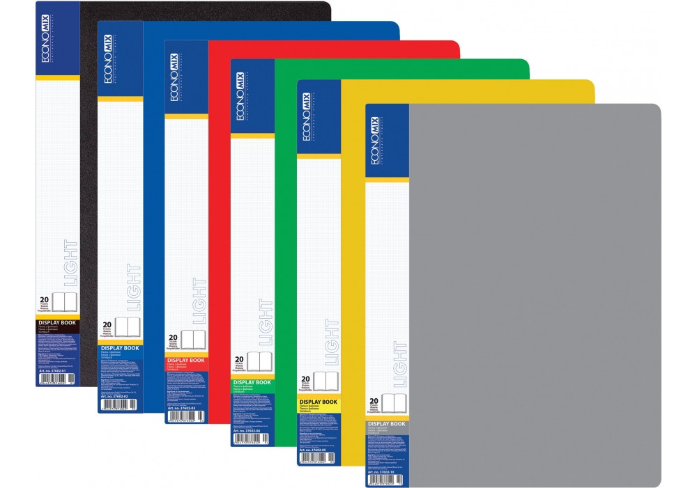 Папка А4 з 20 файлами "Economix Light " /E37602/ мікс (1/24), фото 1