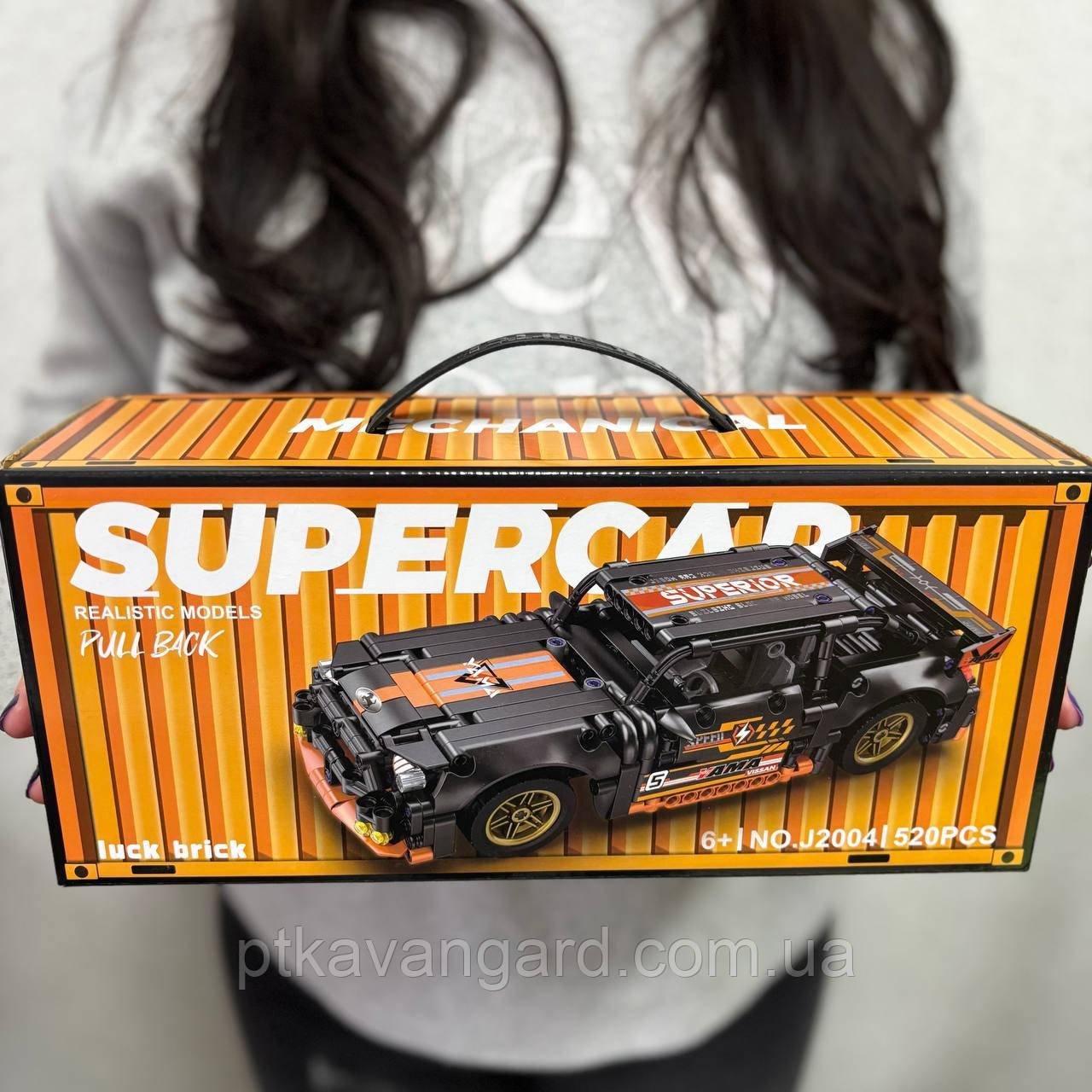 Конструктор машинка Мустанг суперкар 520 деталей у контейнері Technic J 2004 C чорний, фото 1