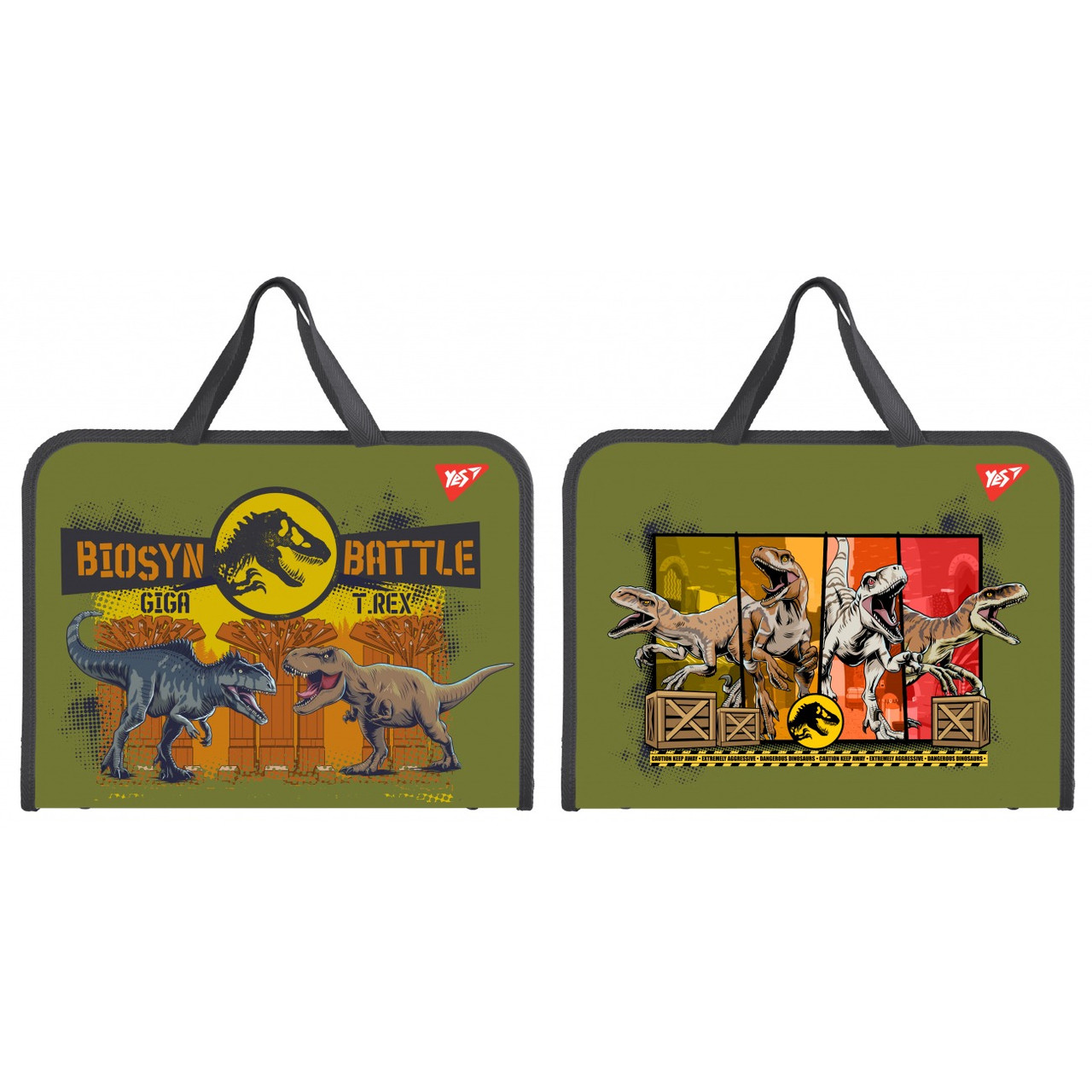 Папка-портфель на блискавці А4+ "Yes" /492314/ "JURASSIC WORLD" з ткан. ручк. (1/24/48), фото 1