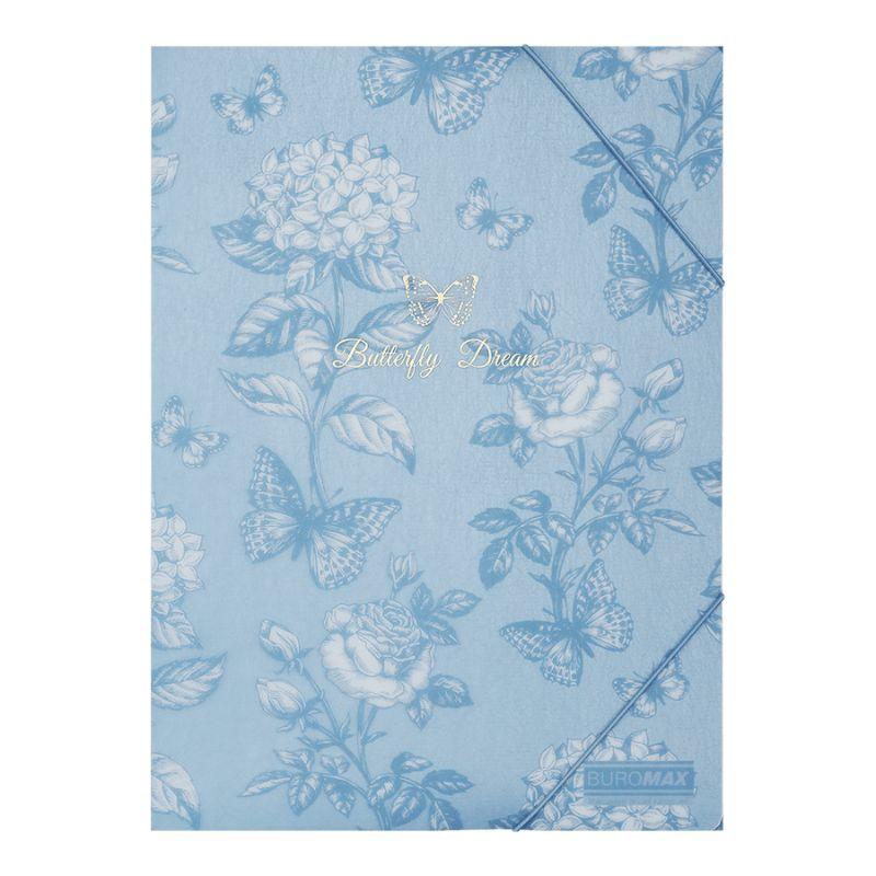 Папка на гумках А4 "BuroMAX" /BM.3908-95/ матов. пластик, ARABESKI, синьо-сірий (1/12/180), фото 1