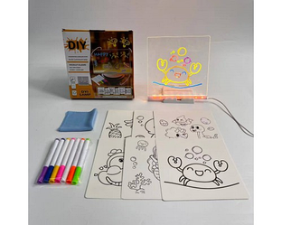 Світлодіодна дошка для нотаток і малювання + забарвлення T-466, розмір 150х150