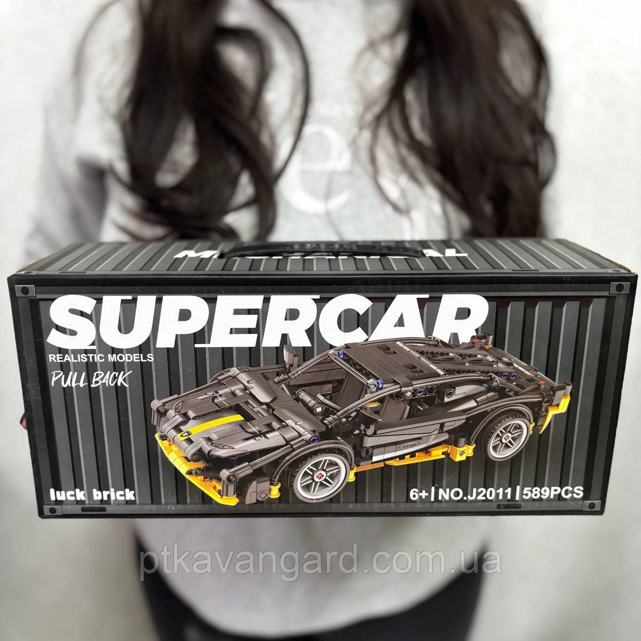 Конструктор Lamborghini Huracan автомобіль суперкар 589 деталей у контейнері Technic J 2011 C чорний, фото 1