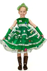 Карнавальний костюм Ялинка №2 (зелений/срібло), розміри 1,2,3,4