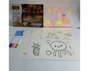 Світлодіодна дошка для нотаток і малювання + розмальовки T-468, розмір 300х200