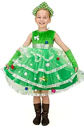 Карнавальний костюм Ялинка №2 (салат/срібло), розміри 1,2,3,4