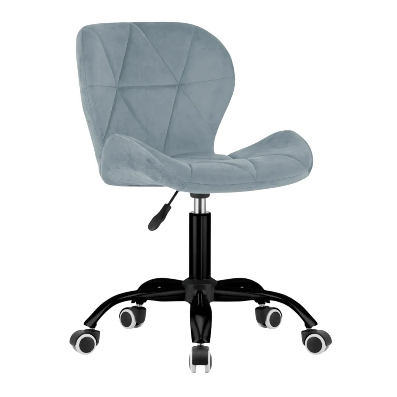 Крісло комп'ютерне на колесах 4Points Diamond стілець офісний велюровий металева основа для майстра персоналу офісу дому Сірий, фото 1