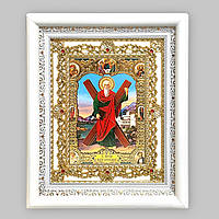 Ікона Андрій Первозваний святий священомученик, лик 15х18 см, в білому кіоті з камінням