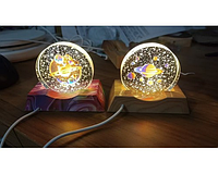 Хрустальний 3D-нічник 8х8 см з підсвіткою