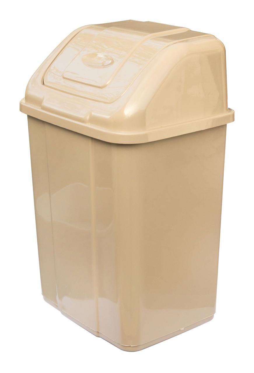 Відро для сміття пластикове Будиночок 18 літрів капучино 25*20*44 см (ПолімерАгро), фото 1