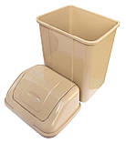 Відро для сміття пластикове Будиночок 18 літрів капучино 25*20*44 см (ПолімерАгро), фото 6