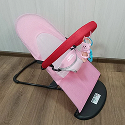 Шезлонг крісло для новонароджених гойдалка з ременями безпеки