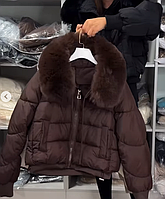 Куртка трендова шоколадна коричнева