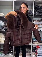 Куртка трендова шоколадна коричнева