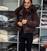 Куртка трендова шоколадна коричнева