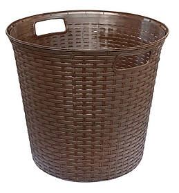 Кошик для зберігання круглий Ротанг 30 літрів коричневий (Полімерагро)
