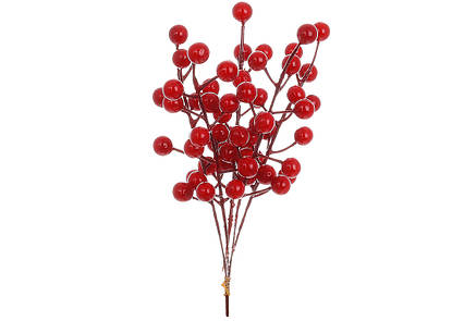 Декоративний пучок (5 гілок) з червоними ягодами, 22 см