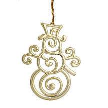 Прикраса-підвіска пластикова Chomik "Олень, сніжинка, сніговик", комплект 3 шт, золотисті, фото 3