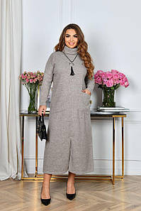 Довга тепла сукня ангора вовна великого розміру Розміри: 46-48, 50-52, 54-56