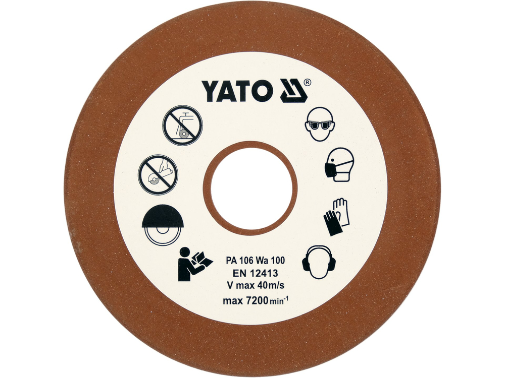Диск для заточування ланцюгів 108х23х3.2 мм Р100 YATO YT-84991, фото 1