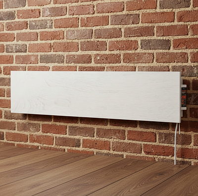 Опалювальна панель плінтусного типу FLYME 420PBG (біле дерево), програматор