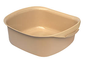 Таз пластиковий 5 літрів квадратний з ручками капучино 32*27*10,5 см (ПолімерАгро)