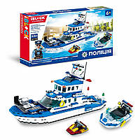 Конструктор на 530 деталей з фігурками IBLOCK Поліція Патрульний катер PL-920-119