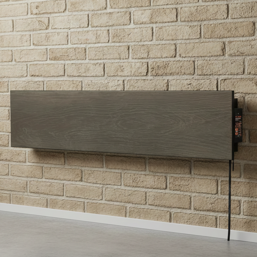 Керамічний теплий плінтус c програматором Flyme 420PB коричневе дерево, фото 1