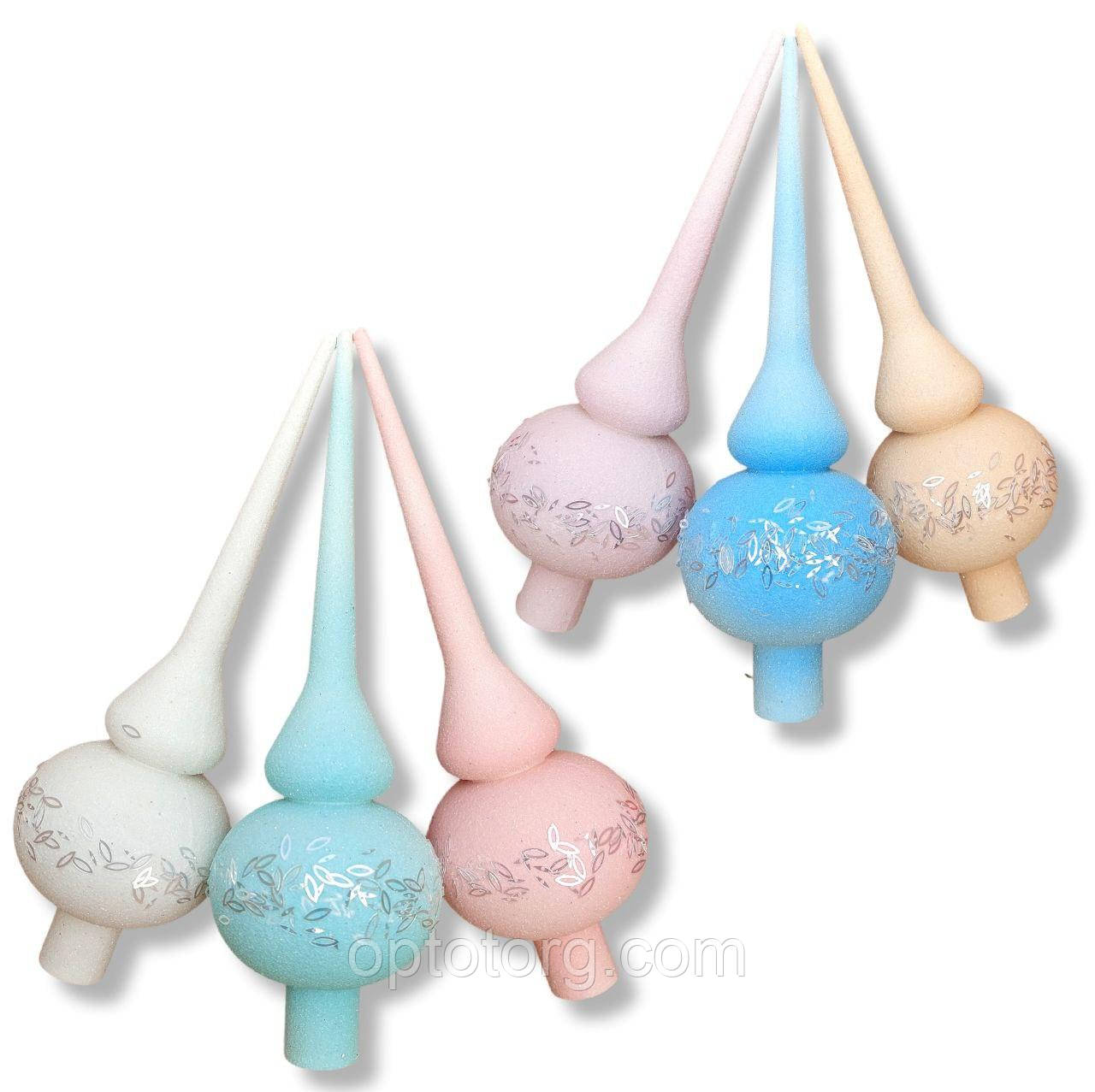 Новорічні іграшки верхівка на ялинку бархат віночок, фото 1