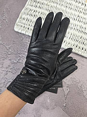 Рукавички жіночі зимові на підкладці утеплені чорні теплі тонкі з хутром