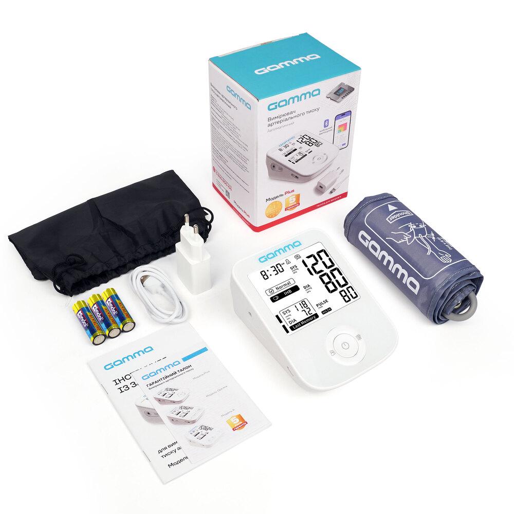 Автоматичний тонометр Gamma Plus з адаптером Type-C. Точний тонометр-автомат. Автоматичний вимірювач тиску. Тискомір, фото 1