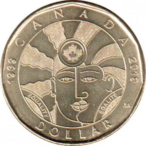 Канада 1 долар, 2019 50 років декриміналізації гомосексуалізму в Канаді Нікель з бронзовим покриттям, 6.27g, ø 26.5mm №3217, фото 1