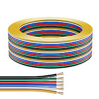 Кабель плоский 22AWG 6х0,32 мм2 для RGBWW світлодіодної стрічки SMD5050, SMD3528