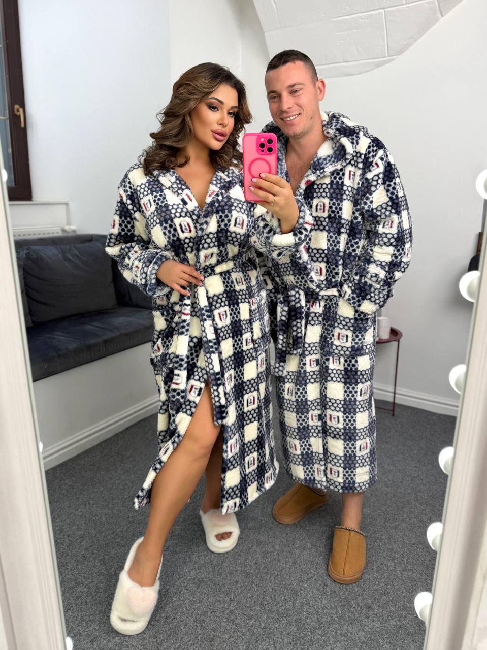 Махровий домашній халат унісекс, фото 1