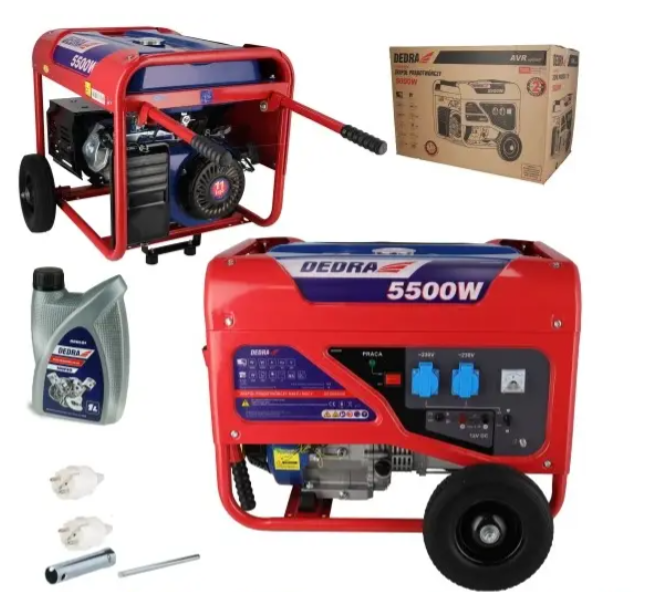 Переносний бензиновий генератор аварійного живлення 5500 Вт з AVR для освітлення дачі та квартири, якісний з розетками 230В, фото 1