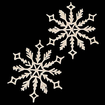 Новорічні сніжинки з блискітками на ялинку діаметр 15 см